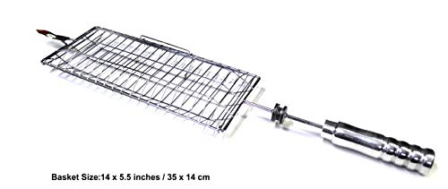 Oca-Brazil Fish & Vegetable Basket - Skewer for BBQ 28" - Professional Grade