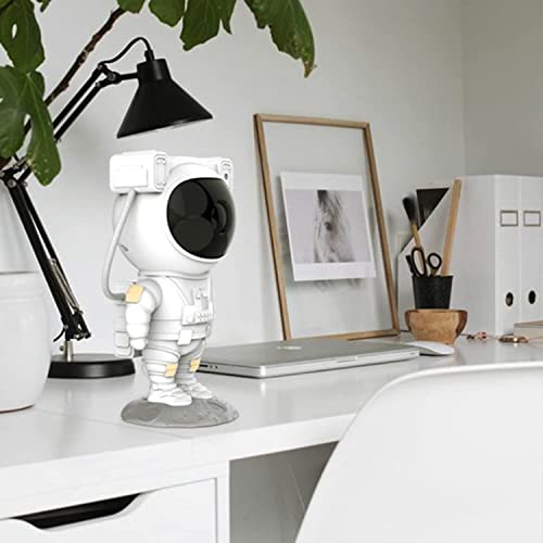 Astronaut Light Projector, 360° Rotation USB Galaxy Star Projector with Timer and Remote for Game Room, Bedroom, Home Theater, Party, Home Decor and Birthday Gift (White)