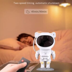 Astronaut Light Projector, 360° Rotation USB Galaxy Star Projector with Timer and Remote for Game Room, Bedroom, Home Theater, Party, Home Decor and Birthday Gift (White)