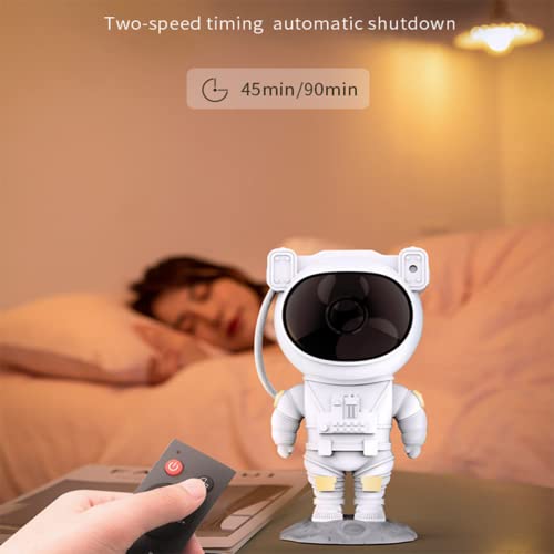 Astronaut Light Projector, 360° Rotation USB Galaxy Star Projector with Timer and Remote for Game Room, Bedroom, Home Theater, Party, Home Decor and Birthday Gift (White)