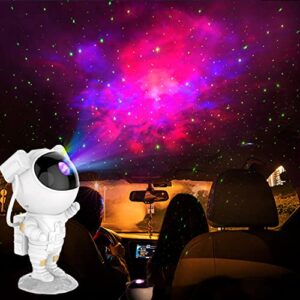 Astronaut Light Projector, 360° Rotation USB Galaxy Star Projector with Timer and Remote for Game Room, Bedroom, Home Theater, Party, Home Decor and Birthday Gift (White)