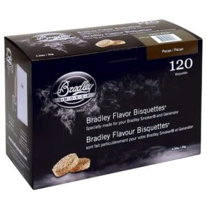 bradley smoker bisquettes for grilling and bbq, pecan special blend, 120 pack