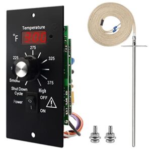 replacement bac236 elite digital pro controller for traeger wood pellet grill smoker, upgrade thermostat control board parts replacement with 7″ rtd temperature sensor probe