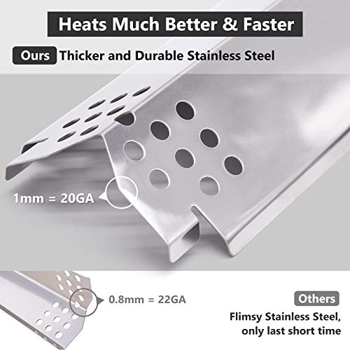 Grill Heat Plate Parts for Home Depot Nexgrill 720-0830H, 720-0888N, 720-0888, 720-0864, 720-0896B, Stainless Steel Grill Heat Tent, Burner Cover, Flame Tamer for 4 Burner Members Mark 720-0830G