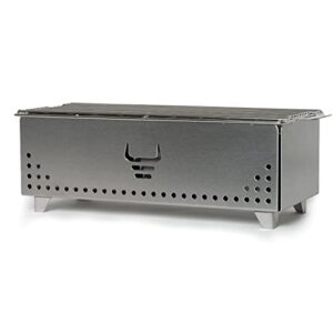 YAK Grills Hibachi Charcoal Grill - Easy to Use Charcoal Grill - Outdoor Tabletop Safe - Great for Travel, Camping, Patio, Balcony - Made from Stainless Steel - Operates Up to 750ºF - 5 Yr Warranty - Brushed Steel