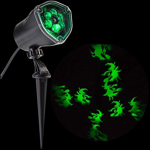 Lightshow Strobing LED Halloween Chasing Chasing Green Witch Strobe Spotlight Whirl-a-Motion
