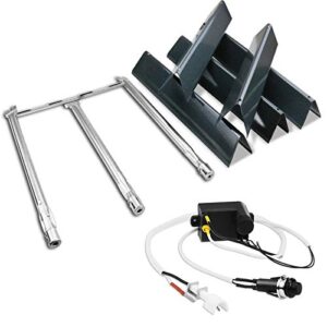 utheer grill replacement parts for weber spirit and spirit ii 300 series, 15.3″ flavorizer bars, 18″ grill burner and ignitor kit for weber spirit e310, e320, s310 with front control, 7636, 69787