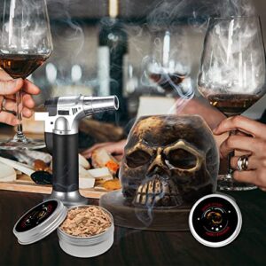 Whiskey Smoker Kit, Cocktail Smoker Kit with Torch, 4 Flavored Wood Chips for Skull Old Fashioned Smoker Kit, Bourbon Whiskey Drink Smoked Infuser Gifts for Father, Husband, Friends (No Butane)