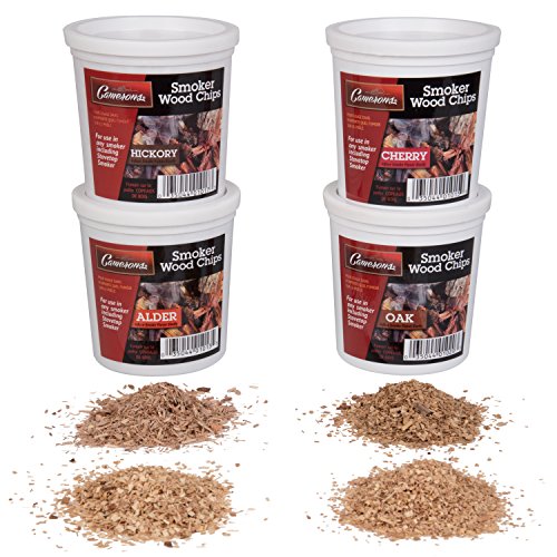 Oak, Cherry, Hickory & Alder Wood Smoking Chips (4 Pints) Wood Smoker Shavings Value Pack- Resealable Pints of All-Natural Extra Fine Cut Sawdust- Great for Smoking Guns, Smokers, Smoke Boxes (0.47 L)