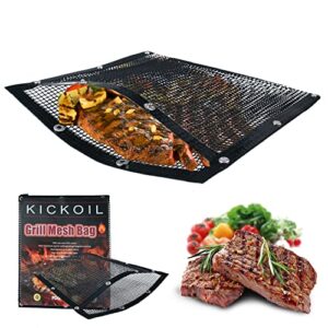 bbq accessories mesh grill bags for outdoor grill,more than grill mat,non-stick resuable,easy to clean,works on electric grill outdoor gas charcoal bbq black barbeque grilling accessories/bbq tools