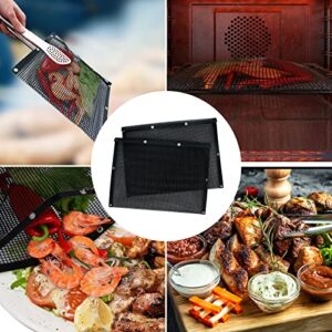 BBQ Accessories Mesh Grill Bags for Outdoor Grill,more than Grill Mat,Non-stick Resuable,Easy to Clean,Works on Electric Grill Outdoor Gas Charcoal BBQ Black Barbeque Grilling Accessories/BBQ Tools