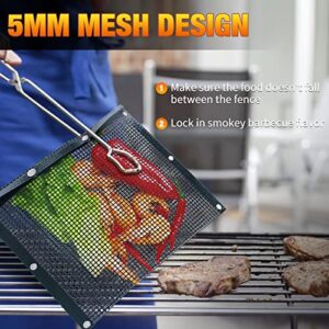 BBQ Accessories Mesh Grill Bags for Outdoor Grill,more than Grill Mat,Non-stick Resuable,Easy to Clean,Works on Electric Grill Outdoor Gas Charcoal BBQ Black Barbeque Grilling Accessories/BBQ Tools