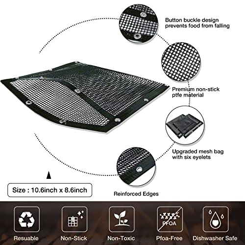 BBQ Accessories Mesh Grill Bags for Outdoor Grill,more than Grill Mat,Non-stick Resuable,Easy to Clean,Works on Electric Grill Outdoor Gas Charcoal BBQ Black Barbeque Grilling Accessories/BBQ Tools