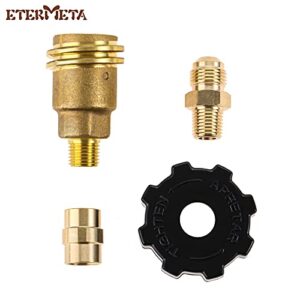 Etermeta 3 Pack QCC1 Nut Propane Tank Cylinder Adapter, Brass 1/4" x 1/4" NPT Male, 3/8" Flare x 1/4" Male Pipe, Thread Pipe Fitting for Disposable Bottle, 1b Propane Tanks, Camping Grill Stove