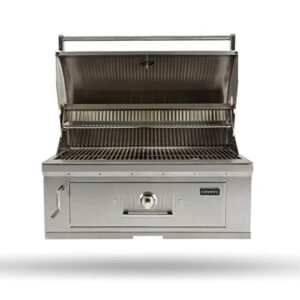 coyote 36-inch built-in charcoal grill – c1ch36, stainless steel, 875 sq. in. cooking area