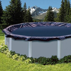 Swimline CO924 24' Round Above Ground Swimming Pool Debris Leaf Net Cover for Winter, Includes Cable, Tarp Ties, and Ratchet, Cover Accessory Only