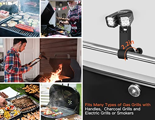 LED Grill Light for Outdoor BBQ - Father's Day Gifts for Dad, Personalized Birthday Gifts for Men Women Husband Grandpa, Cool Gadgets Super Bright Dual Head Grilling Accessories Fit for Grill Handle