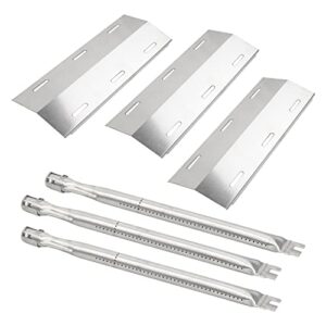 derurizy repair kit replacement for ducane 3 burner 3100, 3200, 3400, 30400040, duchd1, 30500048, 30500602, duchp1 gas grill stainless steel grill burner tube, heat plate tent shield, 17″