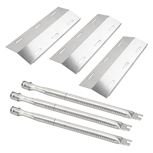 Derurizy Repair Kit Replacement for Ducane 3 Burner 3100, 3200, 3400, 30400040, DUCHD1, 30500048, 30500602, DUCHP1 Gas Grill Stainless Steel Grill Burner Tube, Heat Plate Tent Shield, 17"