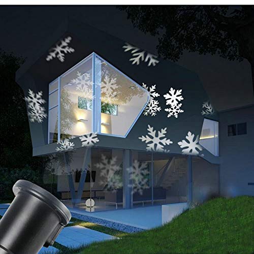 Aipande Snowflower lamp, Christmas LED Projector Lights, Waterproof White Snowflake Landscape Spotlight Show for Indoor Outdoor Garden, Lawn, Holiday Decoration (17 Pattern Card, Black)