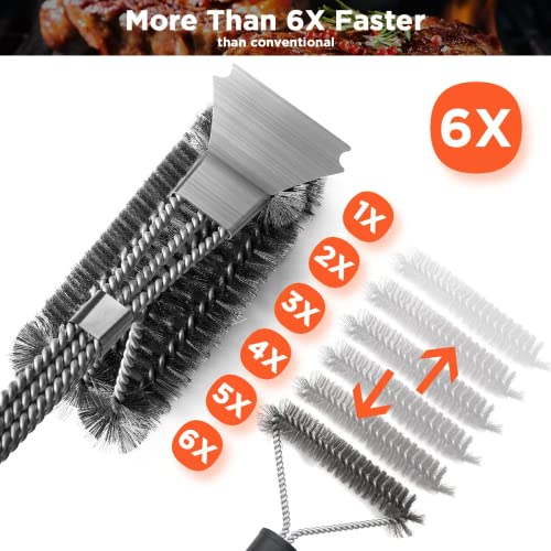 Grill Brush, BBQ Grill Brush Bristle Free, Grill Scraper for Outdoor Grill, Grill Brush Tools for Outdoor Grilling Accessories,BBQ Brush for Grill Cleaning