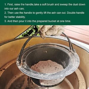 Upgrade Cast Iron Ash Can with Handle, Quantfire Charcoal Ash Basket Big Green Egg Accessories Must Haves Kamado Ash Pot Fits Large Big Green Egg