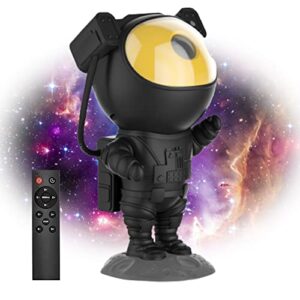 pleshy spacebuddy projector, pleshy spacebuddy, light projector for bedroom , astronaut star night light projector, night light projector for kids, adult (1 pcs black-gold)