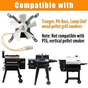 Upgraded Induction Fan Replacement Parts with High Temperature Resistant, Compatible with Traeger, Pit Boss, and Camp Chef Wood Pellet Grill Smokers Motor Accessories, AC120V 60Hz Grill Induction Fan