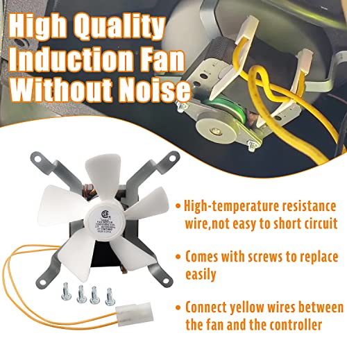 Upgraded Induction Fan Replacement Parts with High Temperature Resistant, Compatible with Traeger, Pit Boss, and Camp Chef Wood Pellet Grill Smokers Motor Accessories, AC120V 60Hz Grill Induction Fan