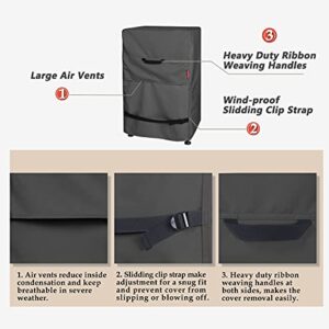 Porch Shield 40 Inch Electric Smoker Cover for Masterbuilt Smoker, Waterproof Heavy Duty Outdoor Smoker Grill Covers 24W x 18D x 40H inch, Black