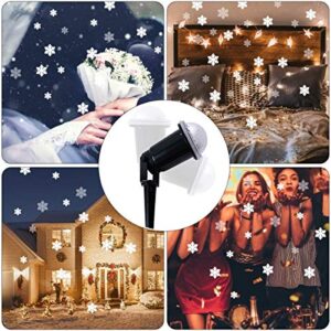 Outdoor Projector LED Lights Snowflake Decoration Christmas Lights White Snow Falling Projection Light with Remote Control for Xmas/House/Garden