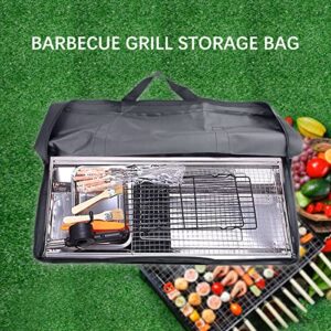 LNQ LUNIQI BBQ Tools Carry Bag,Large Capacity Oxford Grill Tool Carry Bag, Waterproof Outdoor BBQ Grill Accessories Bag for Picnic Cooking Camping Trip (Black,24.8x 5.12 x 9.45inch)