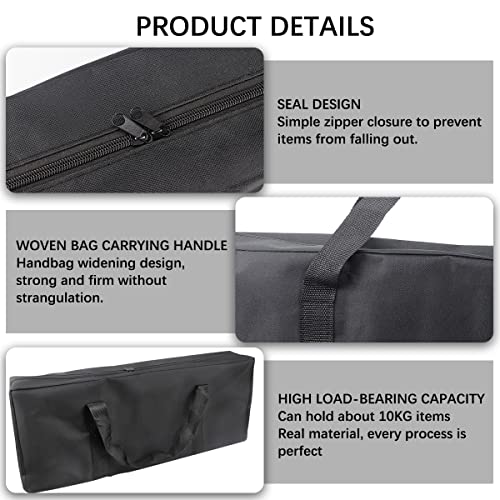 LNQ LUNIQI BBQ Tools Carry Bag,Large Capacity Oxford Grill Tool Carry Bag, Waterproof Outdoor BBQ Grill Accessories Bag for Picnic Cooking Camping Trip (Black,24.8x 5.12 x 9.45inch)