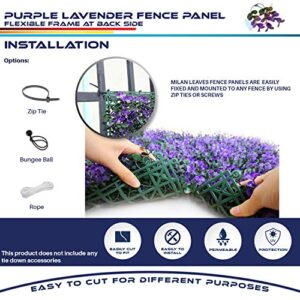 Windscreen4less 20" x 20" Artificial Purple Lavender Outward Fence Panel 3 Pcs
