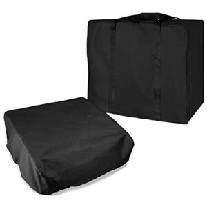 delsbbq carry bag and cover for blackstone 17 inch table top griddle without griddle hood, heavy duty waterproof polyester cover kit for blackstone accessories 17″, black