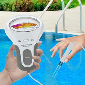 Portable 2 in 1 Water Quality PH and Chlorine Level CL2 Tester Meter for Swimming Pool Spa Drinking Water Quality Analysis Monitor PH CL2 Chlorine Tester