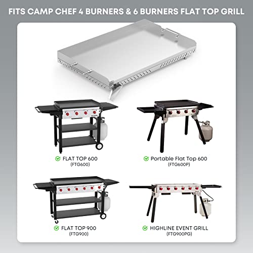 Stanbroil Stainless Steel Flat Top Griddle for Camp Chef 4 Burner Grills, FTG600, FTG900PG, Replacement for FTG600P, Cooking Dimensions: 28" x 17"