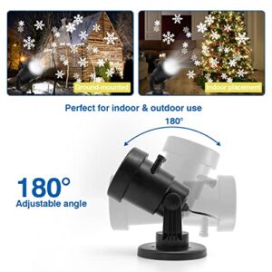 Christmas Halloween Light Projector with 16 Themes, LANGTU Outdoor Indoor Snowflake Rotating Projector Lamp, Waterproof Landscape Decorative Lighting for Garden Party New Year Xmas