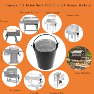 Firsgrill 30-Pack Grease Bucket Liners Replacment for Mostly Z Grill, Green Mountain Pellet Wood Smoker