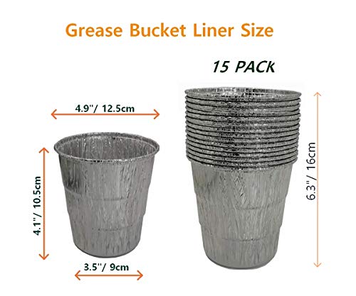 Firsgrill 30-Pack Grease Bucket Liners Replacment for Mostly Z Grill, Green Mountain Pellet Wood Smoker