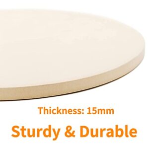 Cordierite Pizza Stone, 15-In Round Big Ceramic Pizza Stone Plate for Grill and Oven/Stove, Baking Stone Pan for Bread and Cookies,Thermal Shock Resistant Cooking Stone