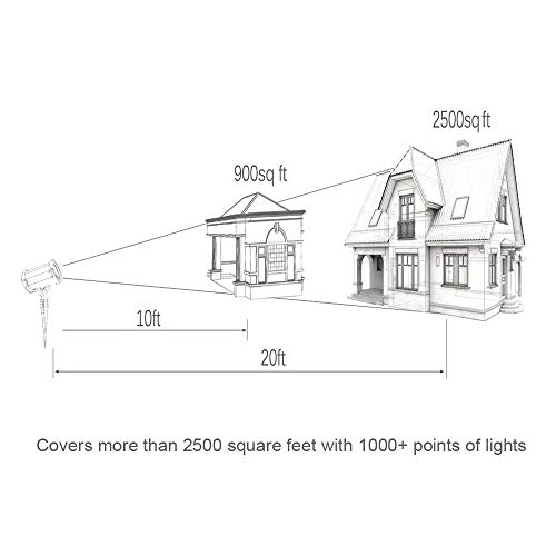 Lunmore 3 Themes in 1 Garden Laser Projector Lights Christmas Halloween Decorative Lighting for Home Garden