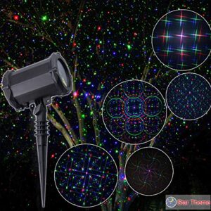 Lunmore 3 Themes in 1 Garden Laser Projector Lights Christmas Halloween Decorative Lighting for Home Garden