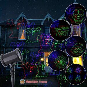 Lunmore 3 Themes in 1 Garden Laser Projector Lights Christmas Halloween Decorative Lighting for Home Garden