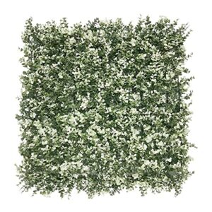 windscreen4less artificial faux ivy leaf decorative fence screen 20” x 20″ boxwood/milan leaves fence patio panel, buxus white 4 pieces