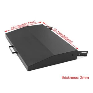 Kojem Hinged Lid Cover Powder Coated Compatible with 36 inch Blackstone Griddle with Rear Grease Collection (Black)