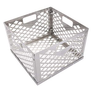 oklahoma joe’s 5279338p04 stainless steel offset smoker charcoal firebox basket, silver