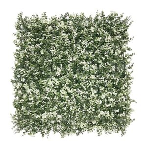 windscreen4less artificial faux ivy leaf decorative fence screen 20” x 20″ boxwood/milan leaves fence patio panel, buxus white 24 pieces