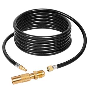 gaspro 18-foot rv quick connect propane hose, rv propane hose with adapter for blackstone tabletop griddle, 17/22 inch griddle