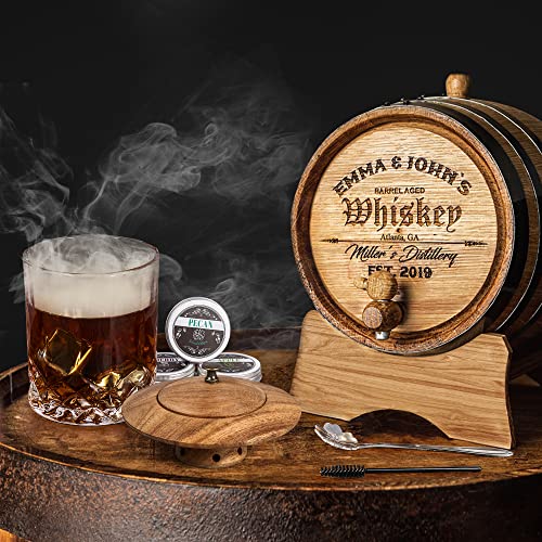 Cocktail Smoker Kit with Wood Chips - Old Fashioned Chimney Drink Smoker Set for Infuse Cocktails, Whiskey & Bourbon, Ideal Gifts for Men, Boyfriend, Husband, Dad